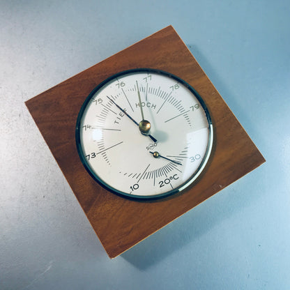 Hydrometer mit Thermometer Wetterstation Holz 50er 60er 30cm