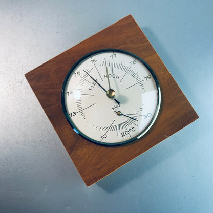 Hydrometer mit Thermometer Wetterstation Holz 50er 60er 30cm