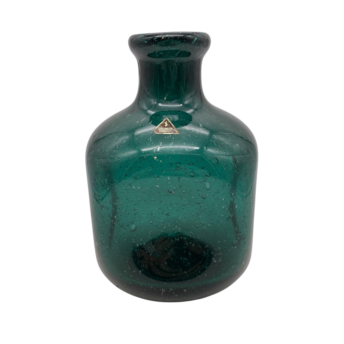 SÜSSMUTH Vase Schaumglas Grün 50er 60er H 15cm Glas