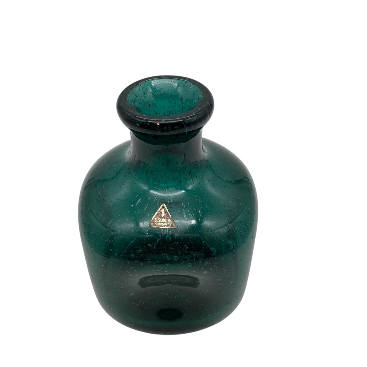 SÜSSMUTH Vase Schaumglas Grün 50er 60er H 15cm Glas
