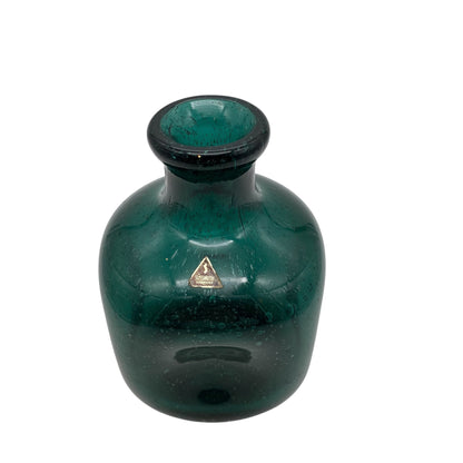 SÜSSMUTH Vase Schaumglas Grün 50er 60er H 15cm Glas