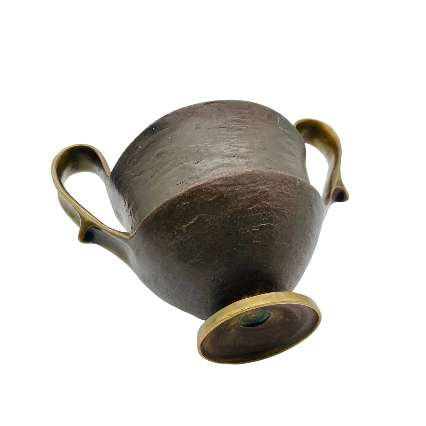 Bronze Messing farbene Schale Henkelschale MID CENTURY 60er
