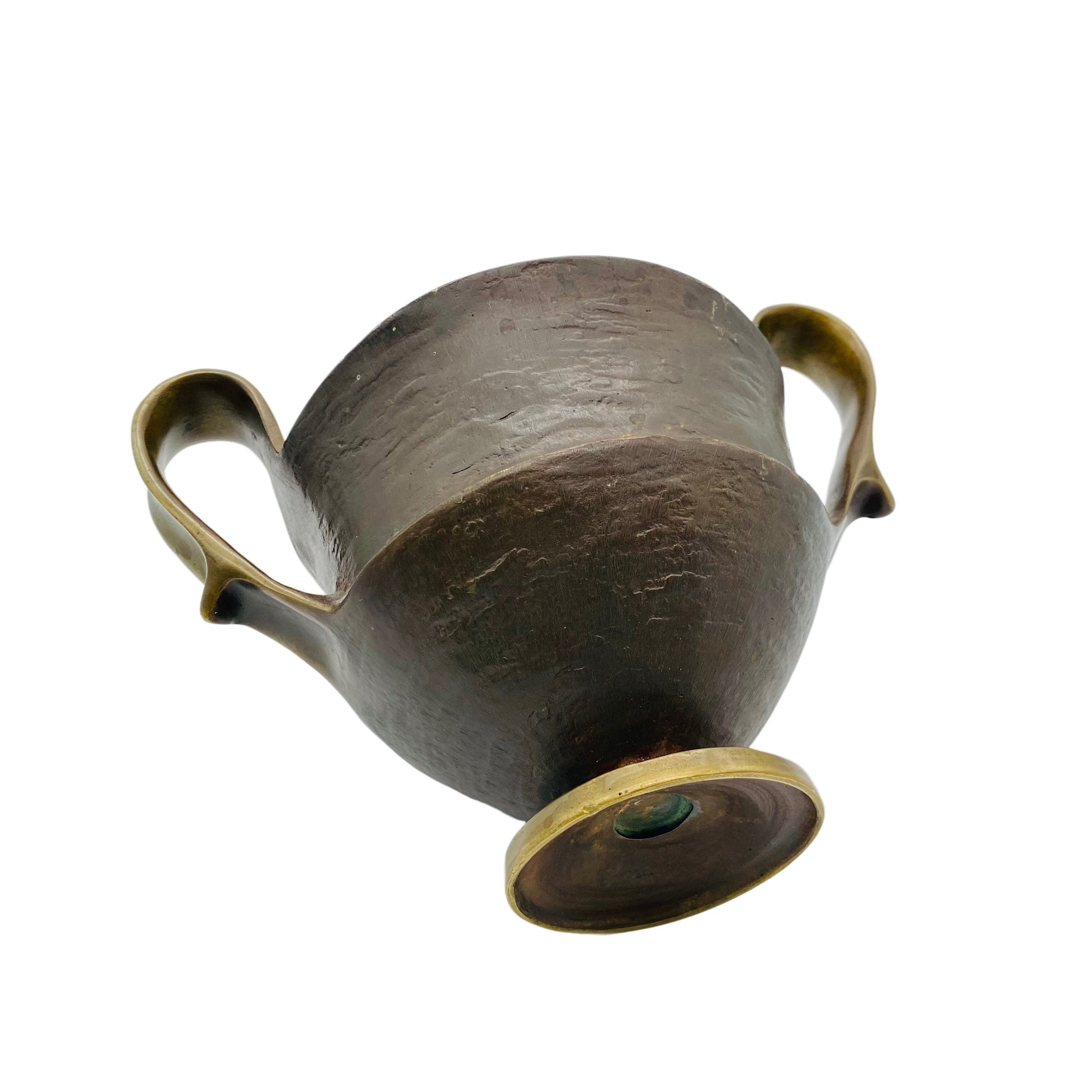 Bronze Messing farbene Schale Henkelschale MID CENTURY 60er