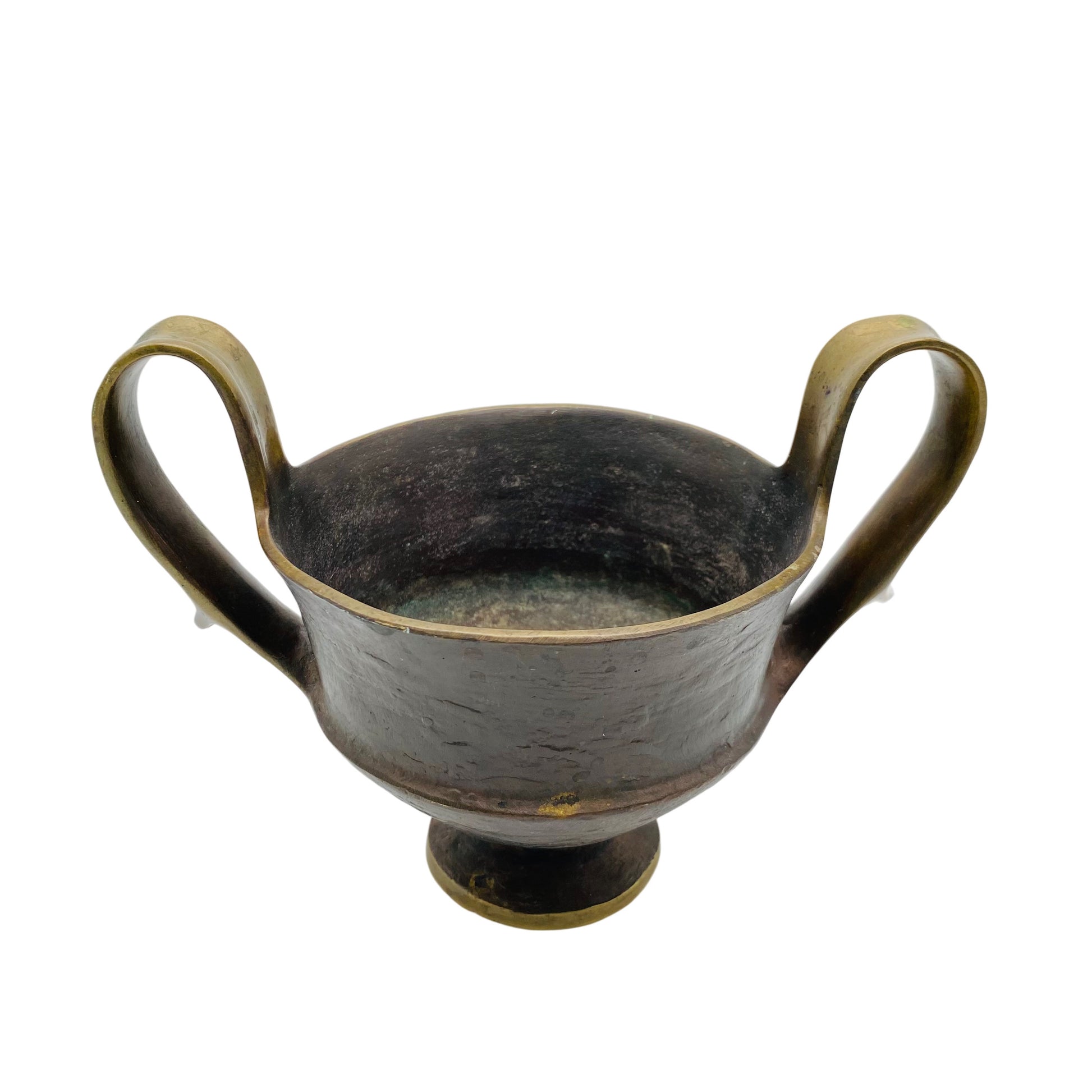 Bronze Messing farbene Schale Henkelschale MID CENTURY 60er