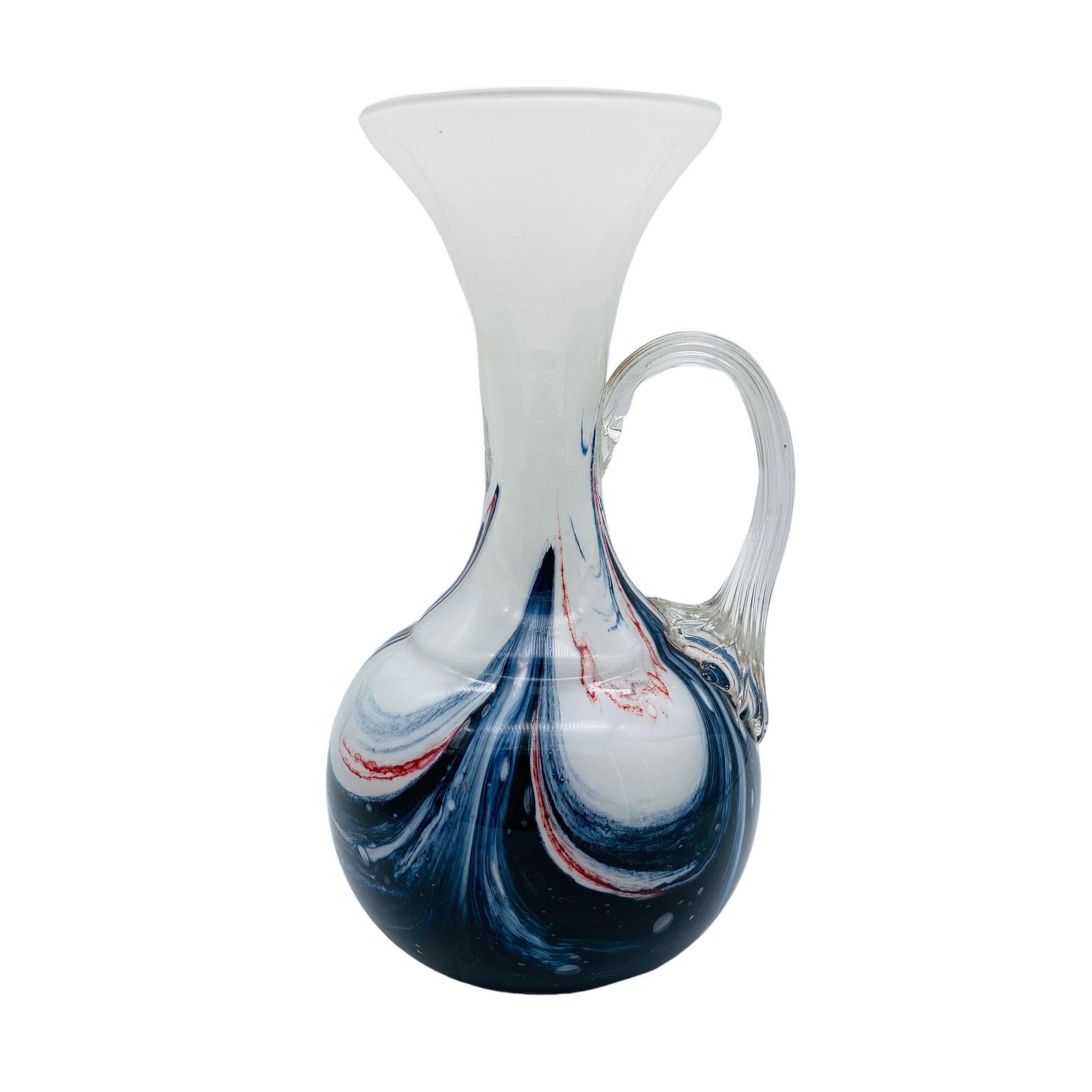 Carlo Moretti Vase Glas für Opaline Florenz 70er Jahre  marmoriert 