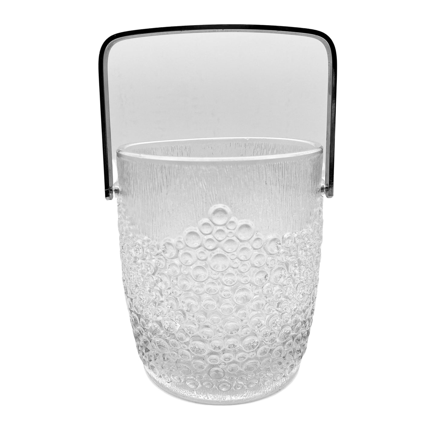 Eiseimer Glas Edelstahl 60er 70er transparent Punkte Eiswürfeleimer