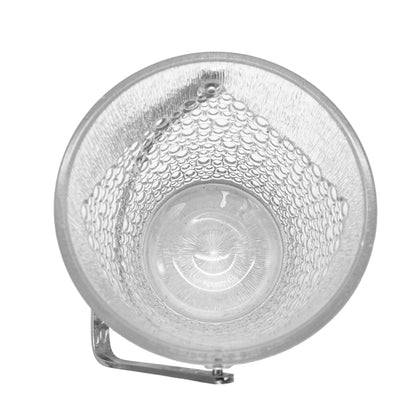 Eiseimer Glas Edelstahl 60er 70er transparent Punkte Eiswürfeleimer