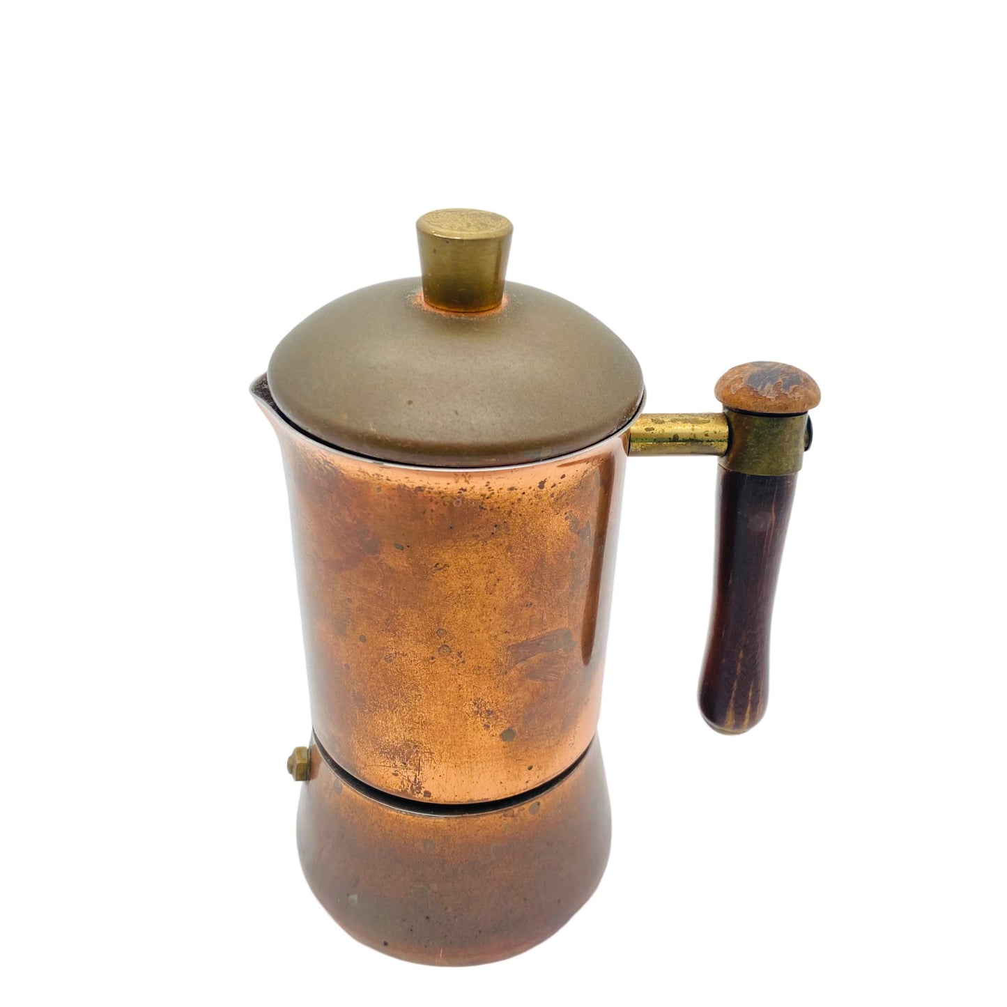 Espressokocher Vintage Kupfer Holz 50er 60er Jahre Mid Century ITALY