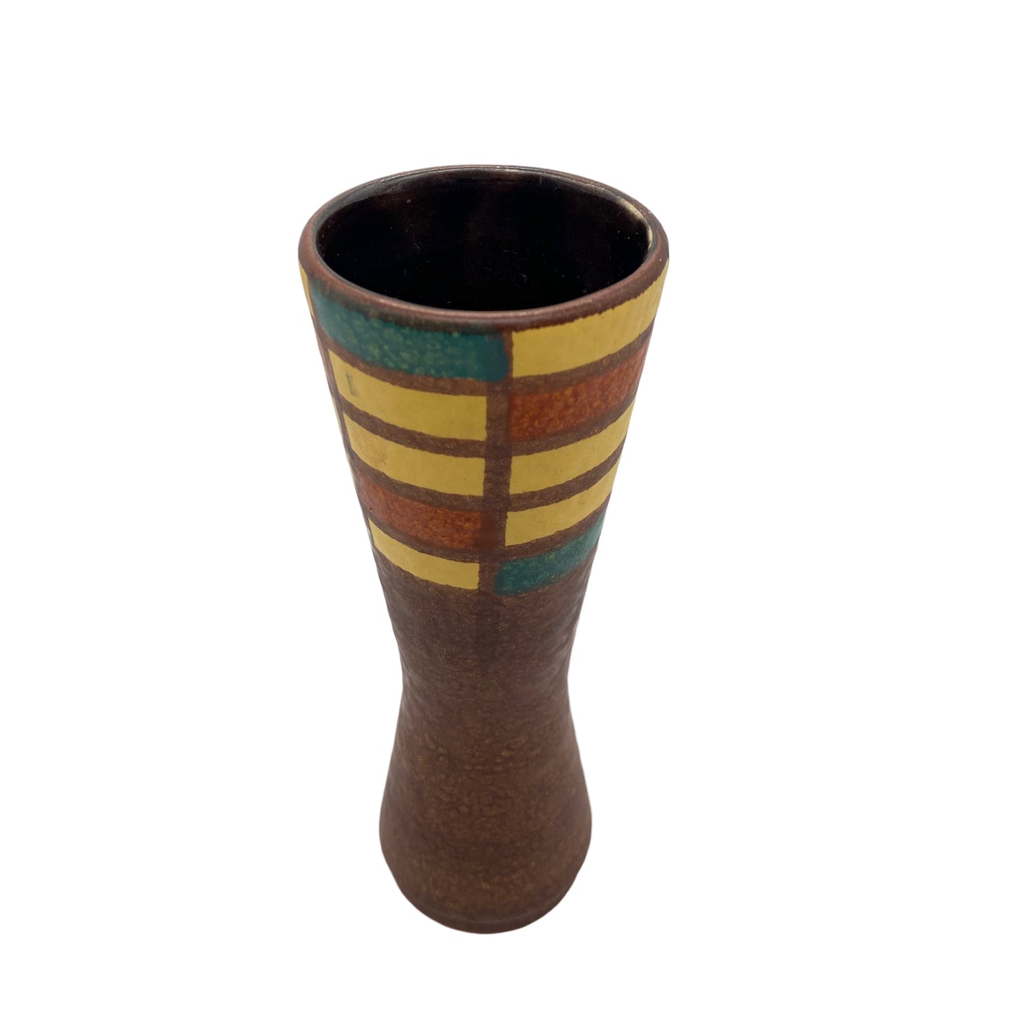 ILKRA Keramik Vase braun gelb 60er 70er Jahre Vintage Modell 247 20