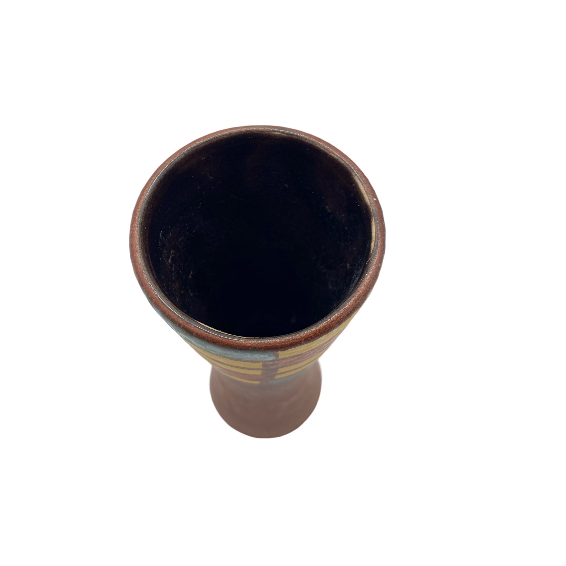 ILKRA Keramik Vase braun gelb 60er 70er Jahre Vintage Modell 247 20