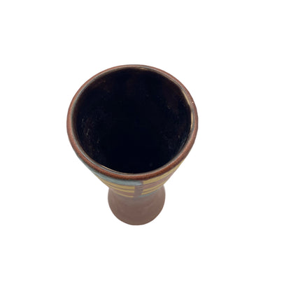 ILKRA Keramik Vase braun gelb 60er 70er Jahre Vintage Modell 247 20