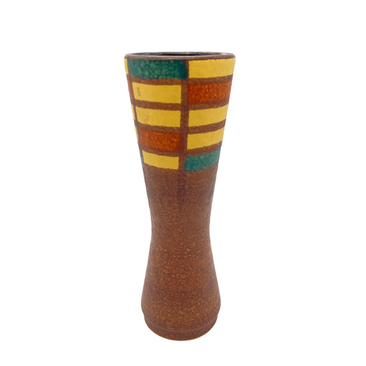 ILKRA Keramik Vase braun gelb 60er 70er Jahre Vintage Modell 247 20