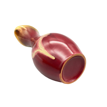 Keramik Vase violett lila Gold Dekor 1960er 18,5 cm