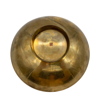 Emaille Schale Weihnachten 23 cm Messing 1980er Indien