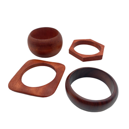 Armreif Set Armringe Holz Vintage 1960er 1970er braun Accessoires