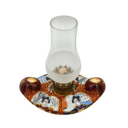Petroleumlampe Asien Vintage 1960er 1970er 16 cm Geisha Petroleumleuchte