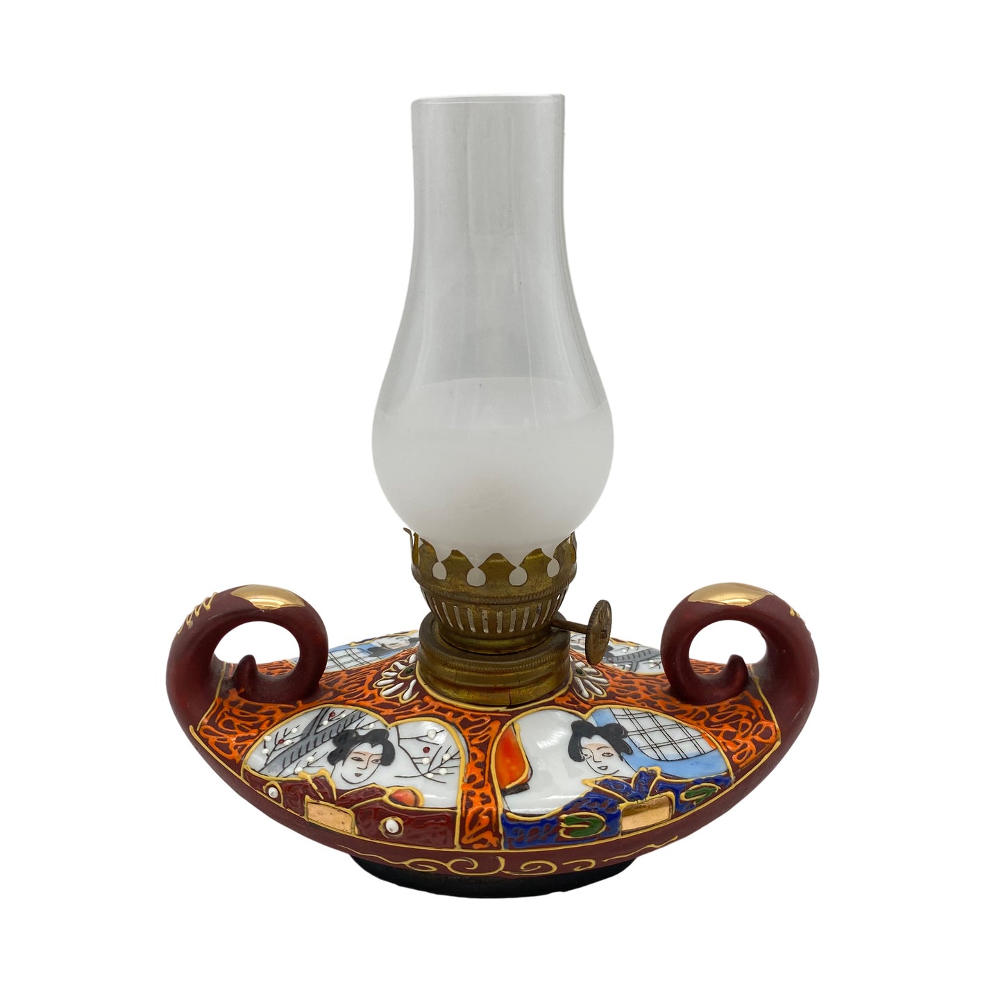 Petroleumlampe Asien Vintage 1960er 1970er 16 cm Geisha Petroleumleuchte