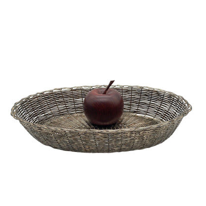 Vintage Korb versilbert Brotkorb 1960er 1970er L 28 cm Korb Schale