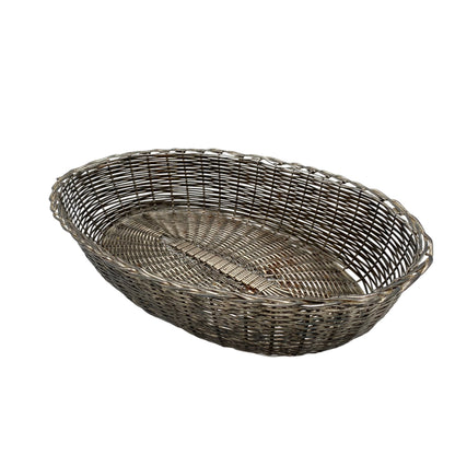 Vintage Korb versilbert Brotkorb 1960er 1970er L 28 cm Korb Schale