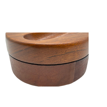 Raucherset Aschenbecher für Pfeife Glas Holz Leder 1960er D 12 cm