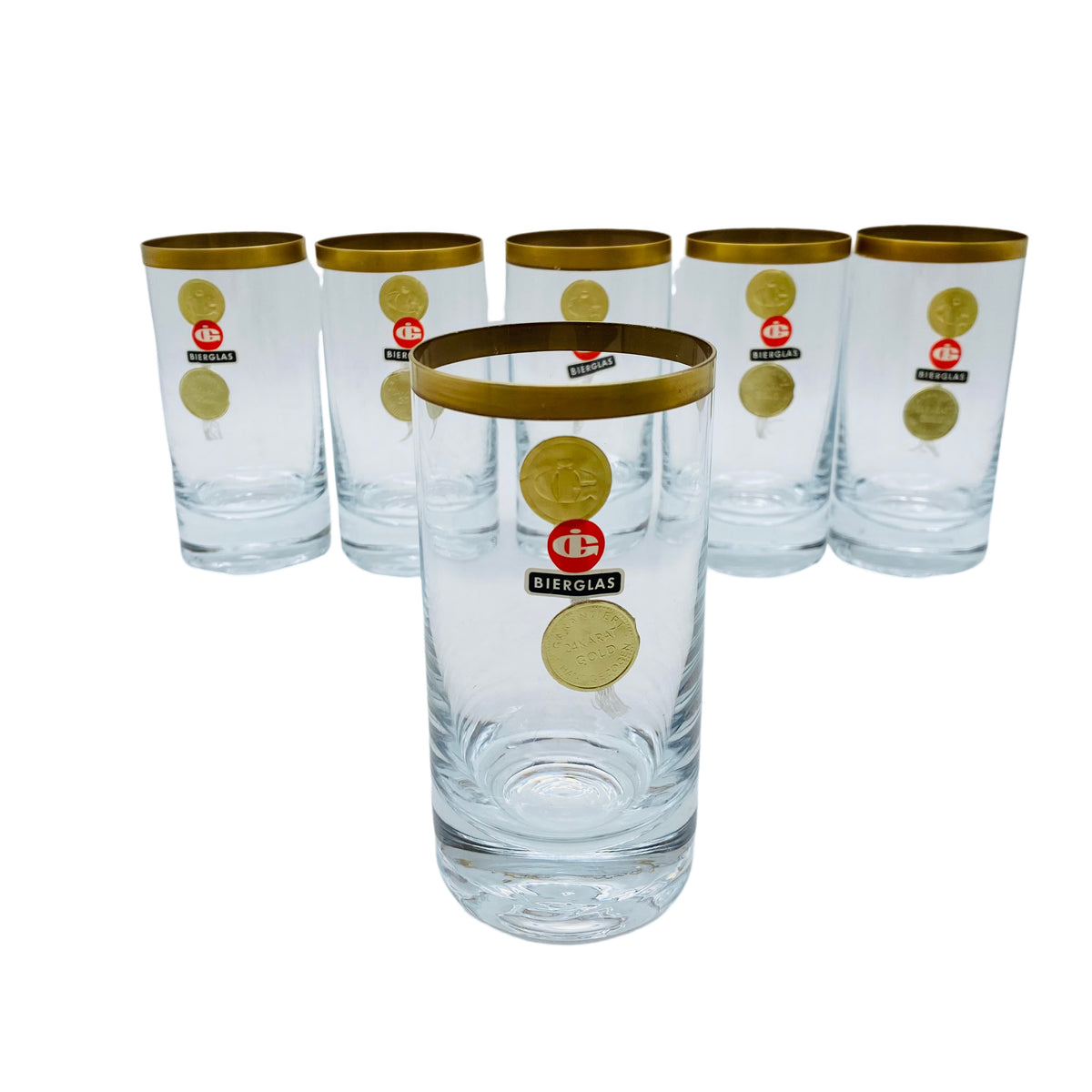 Ingrid Glas Wasserglas Goldfarben 6er Set