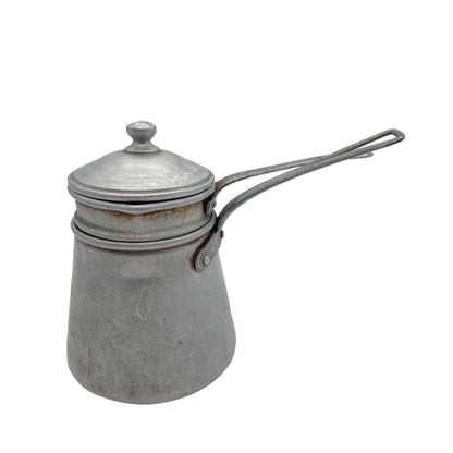 Kaffeekocher Mid Century 50er Alu mit Wasserbad Kaffeebereiter Vintage