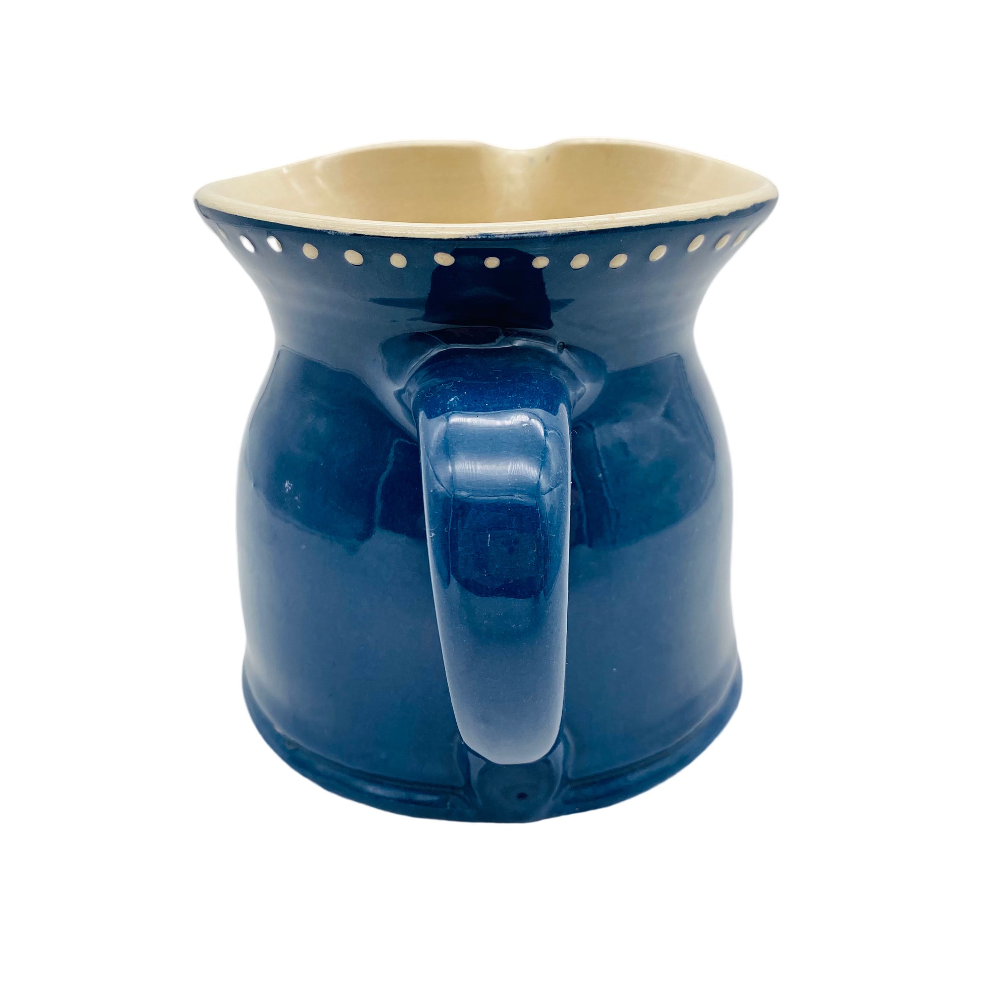 Keramik Krug blau Maiglöckchen Milchkrug Vintage