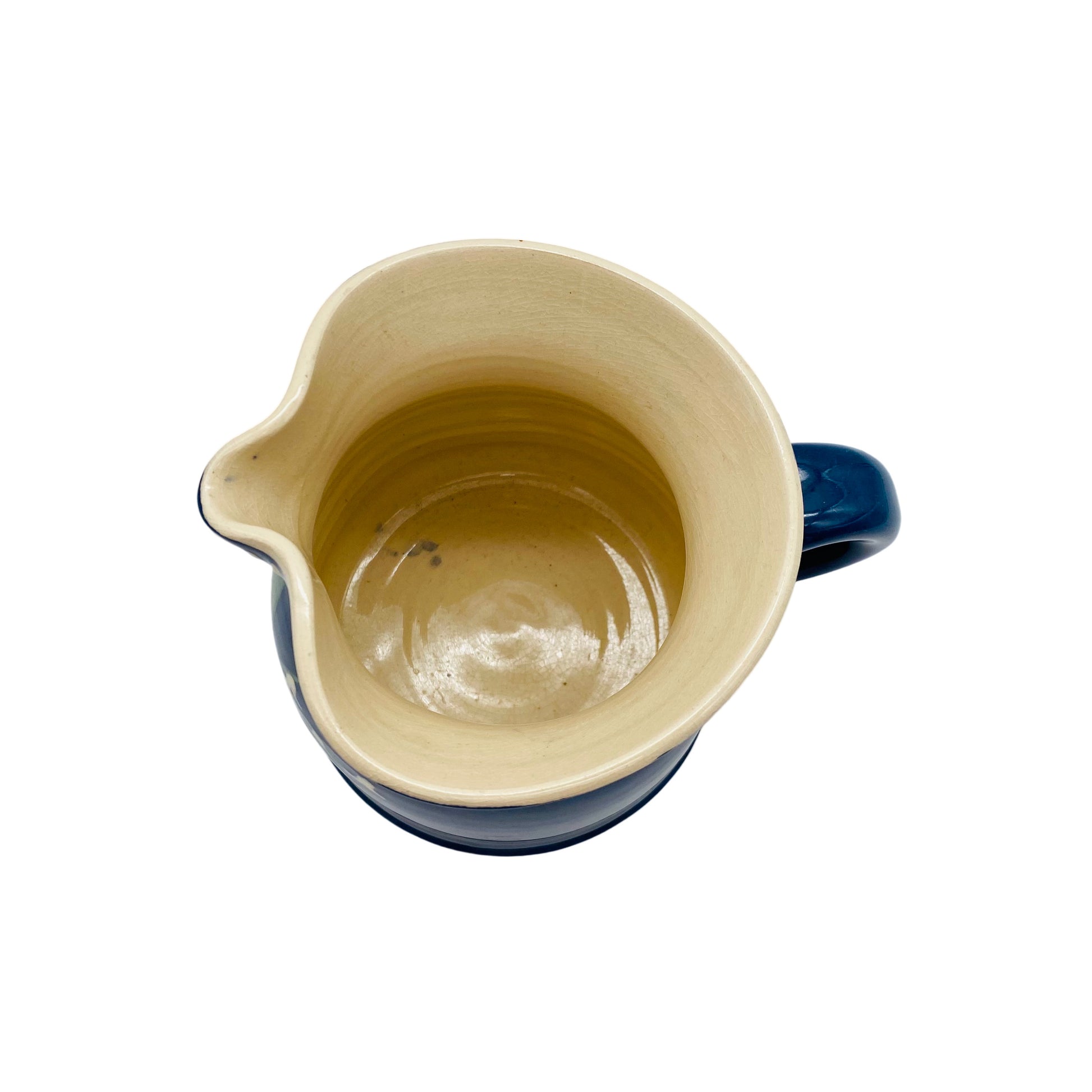 Keramik Krug blau Maiglöckchen Milchkrug Vintage