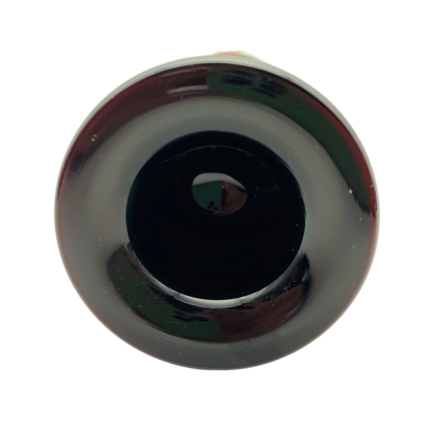 Kerzenhalter schwarz transparent 70er Jahre tief dunkelrot Glas