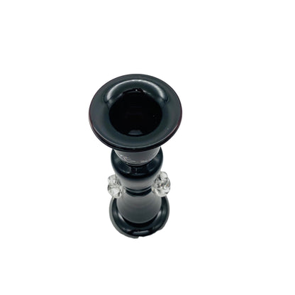 Kerzenhalter schwarz transparent 70er Jahre tief dunkelrot Glas