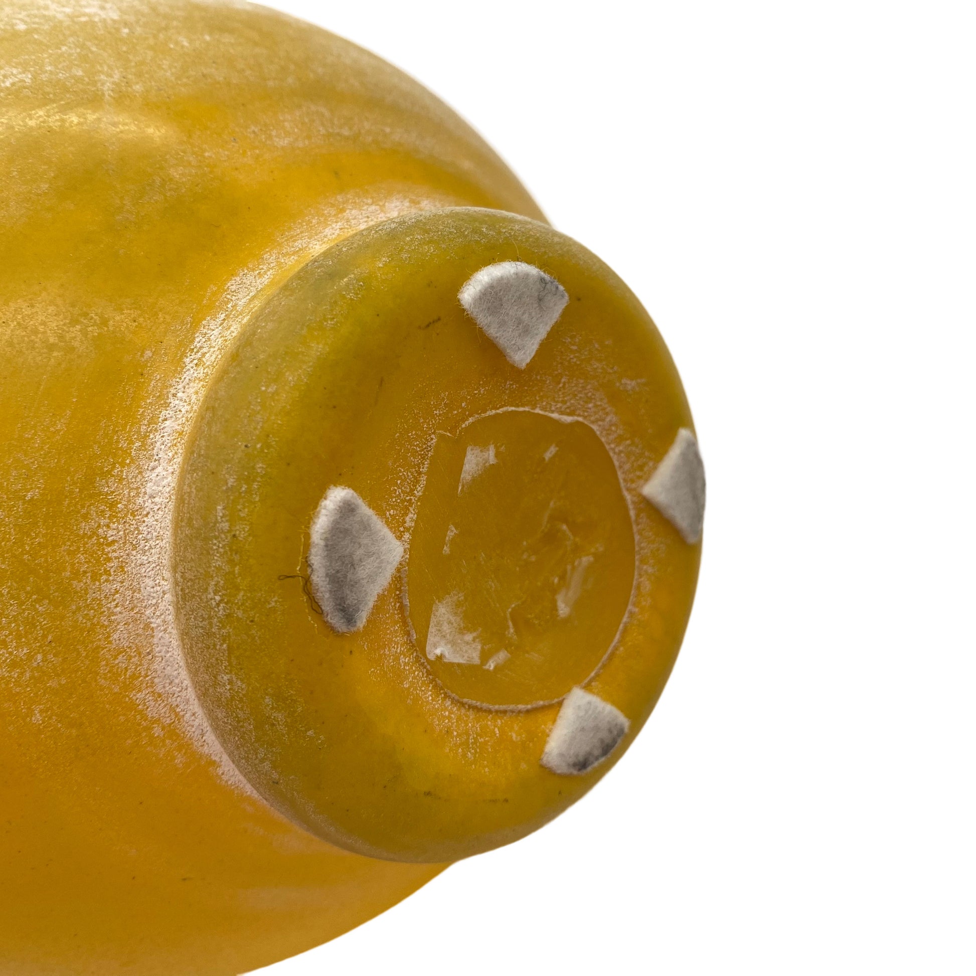 Murano Vase gelb Scravo Satinato 60er 70er Jahre Glas