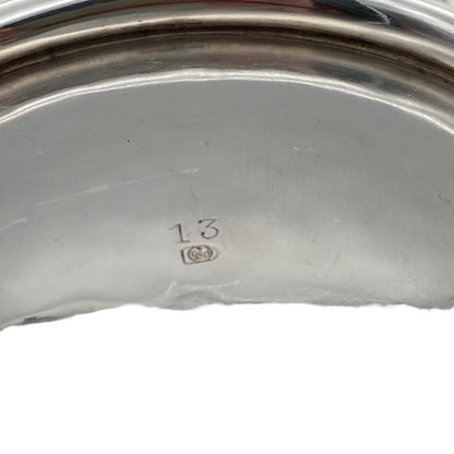 QUIST Schale 50er Jahre versilbert 28 cm Hammerschlag Kugel Griffe