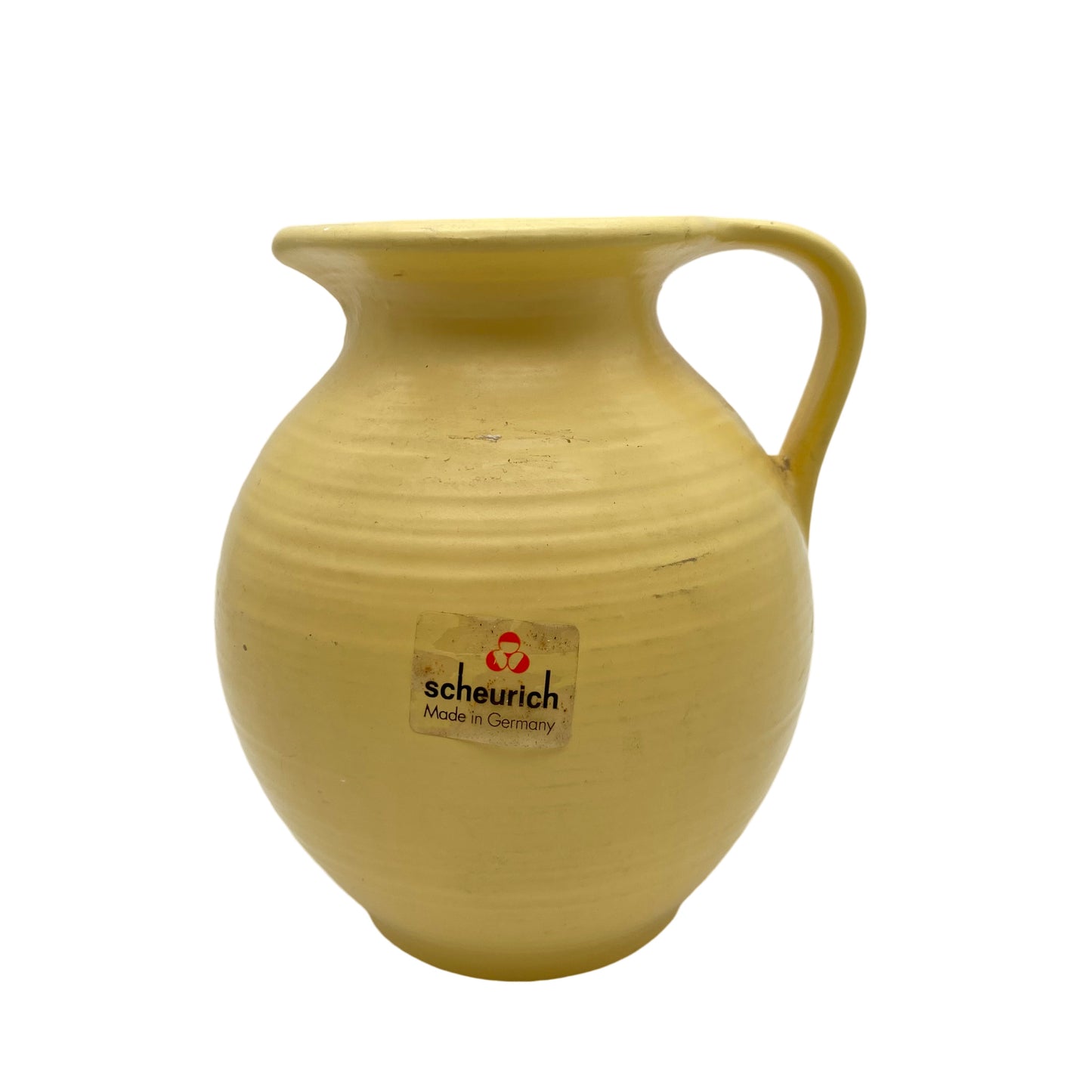 SCHEURICH Vase Henkelvase gelb Keramik 70er 80er Jahre