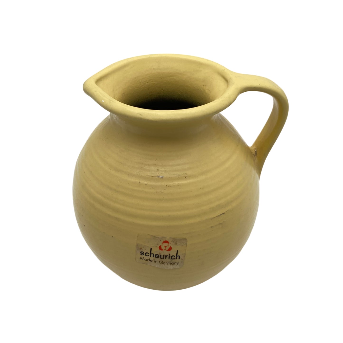 SCHEURICH Vase Henkelvase gelb Keramik 70er 80er Jahre