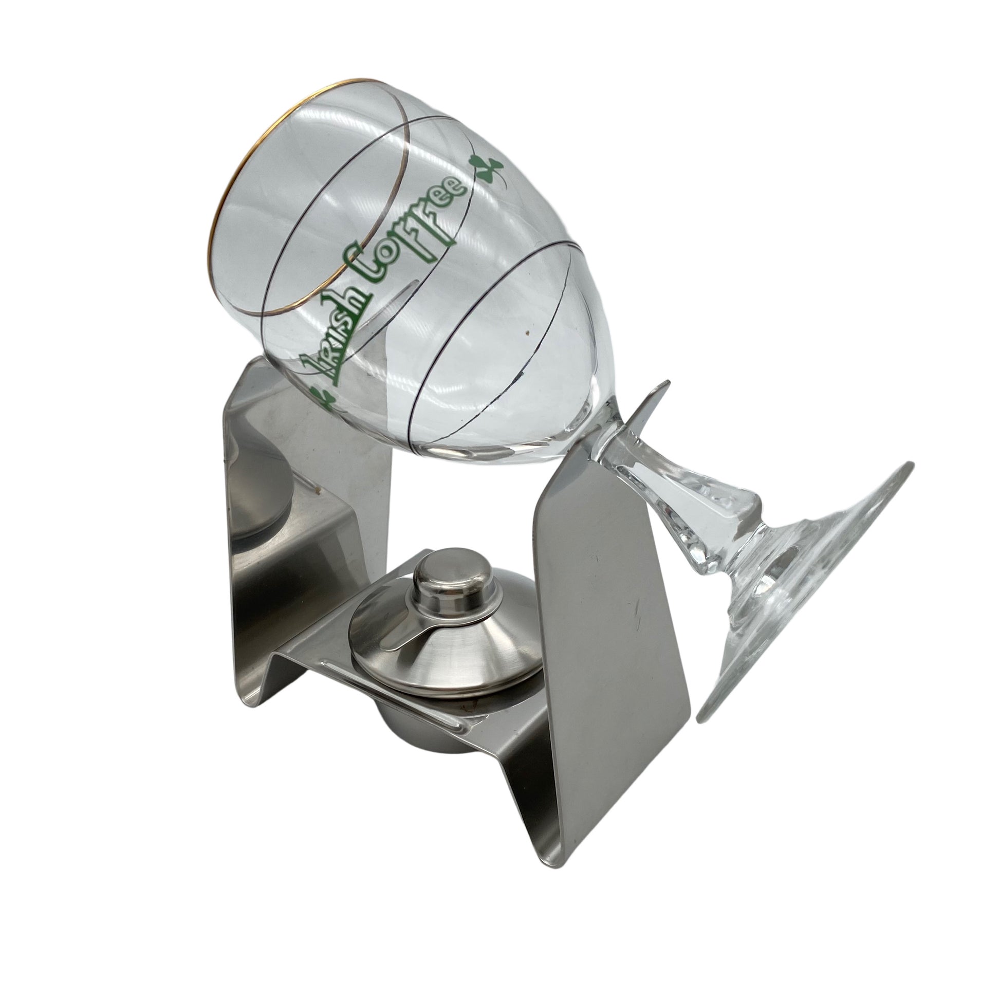 SPRING Irish Coffee Set mit Glas und Brenner Edelstahl Schweiz 70er Jahre 