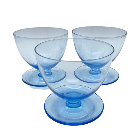 SÜSSMUTH Schalen 3er Set Glas blau 60er 70er Jahre Vintage