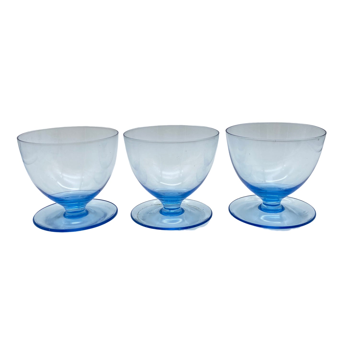 SÜSSMUTH Schalen 3er Set Glas blau 60er 70er Jahre Vintage