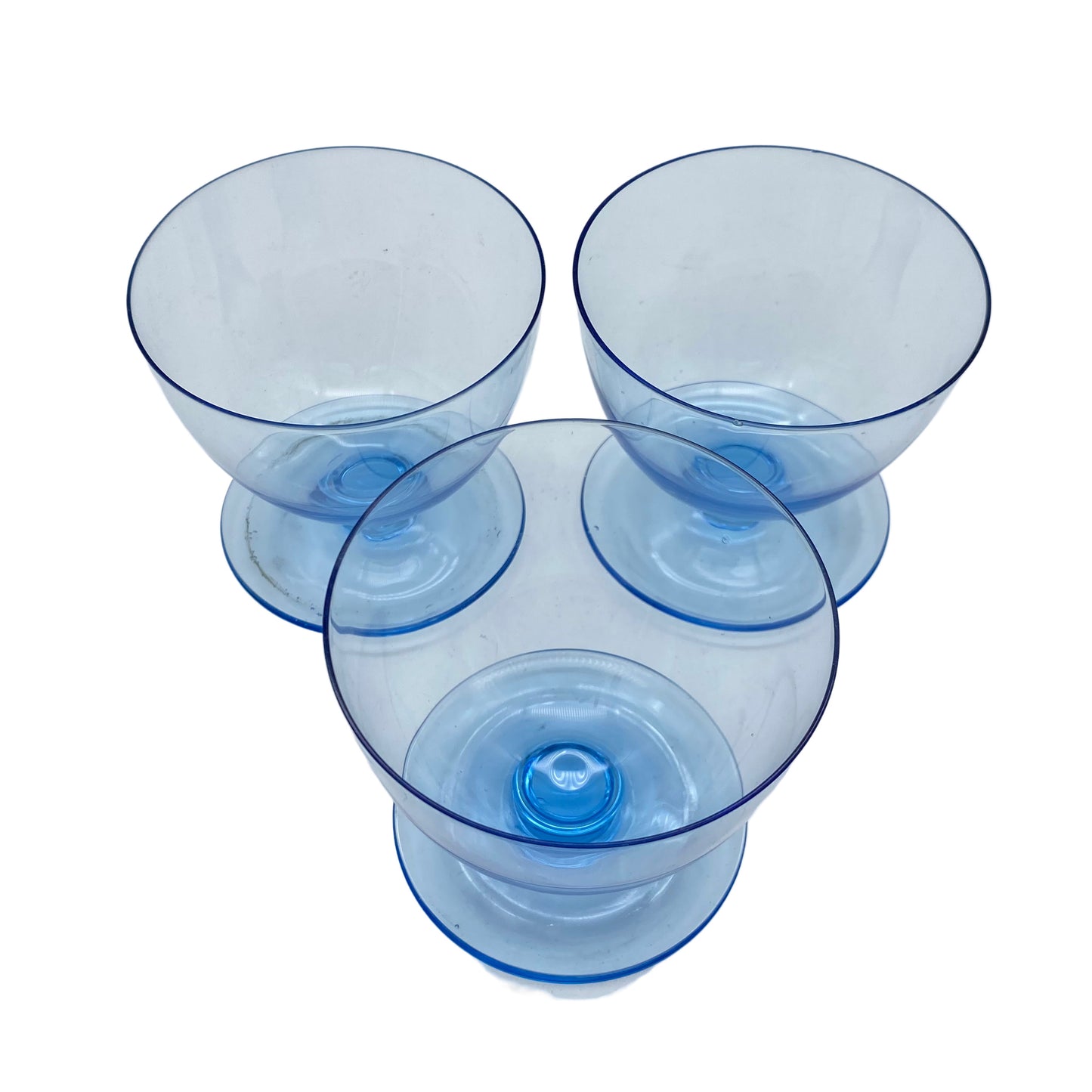 SÜSSMUTH Schalen 3er Set Glas blau 60er 70er Jahre Vintage