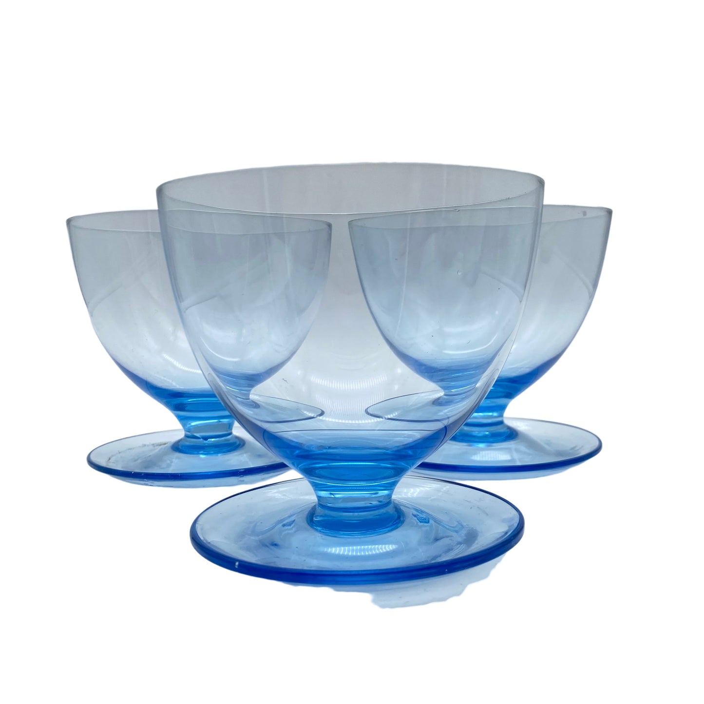 SÜSSMUTH Schalen 3er Set Glas blau 60er 70er Jahre Vintage