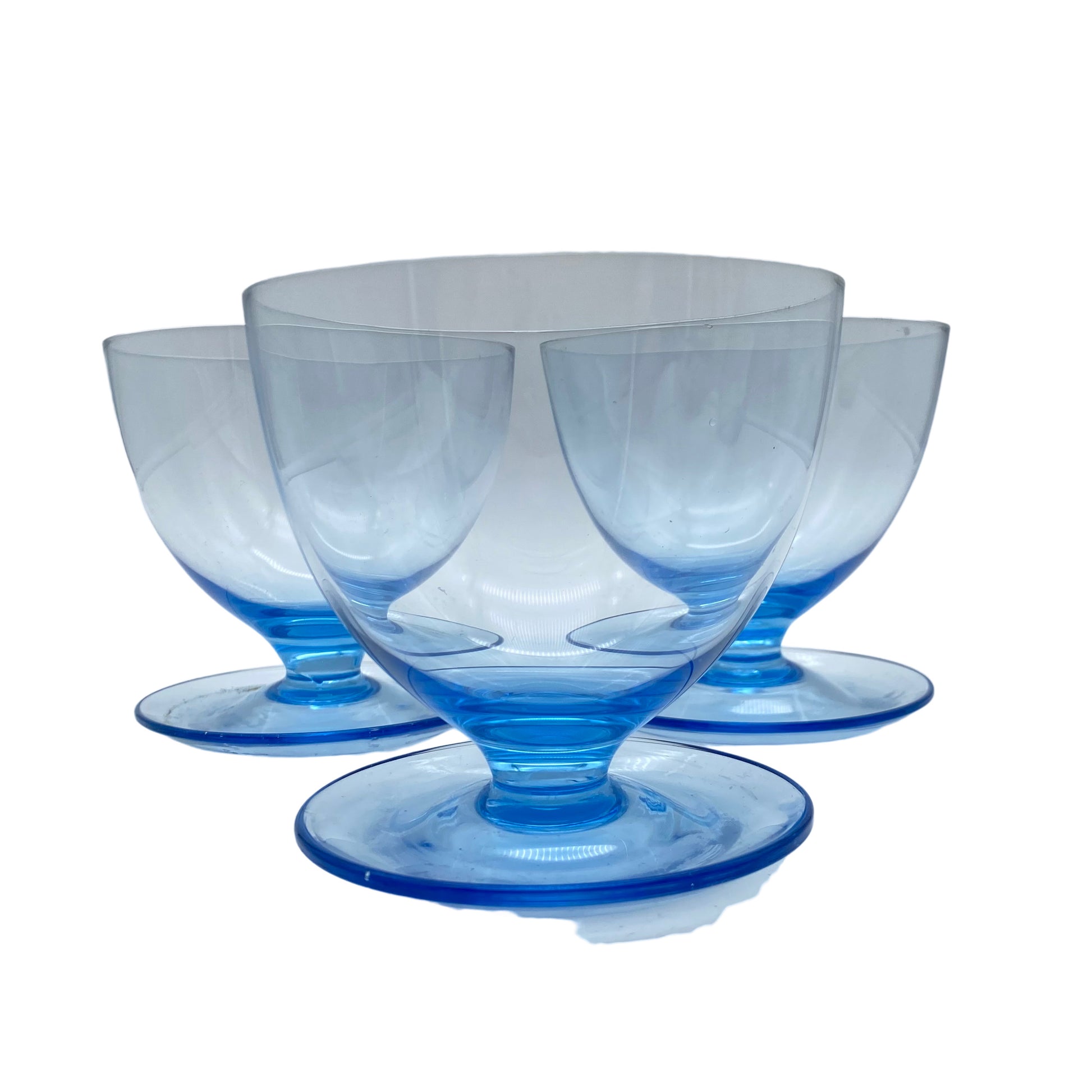 SÜSSMUTH Schalen 3er Set Glas blau 60er 70er Jahre Vintage