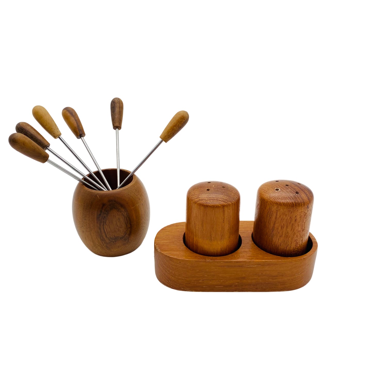Salz- und Pfefferstreuer Piker Set Holz 50er 60er Mid Century