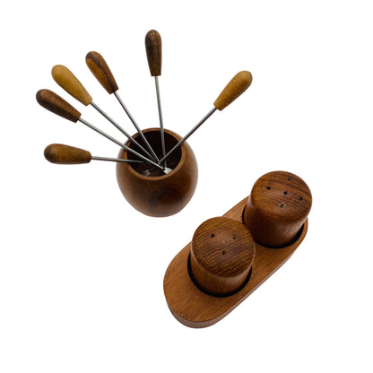 Salz- und Pfefferstreuer Piker Set Holz 50er 60er Mid Century