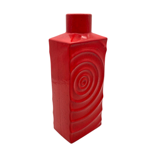 Steuler Keramikvase Zyklon Cari Zalloni Keramik Vintage Vase rot 70er