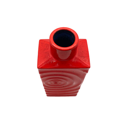Steuler Keramikvase Zyklon Cari Zalloni Keramik Vintage Vase rot 70er
