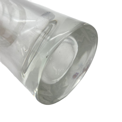 Vase Mid Century Wald Bäume Hirsch Dekor Schliff transparent 60er 70er Glas