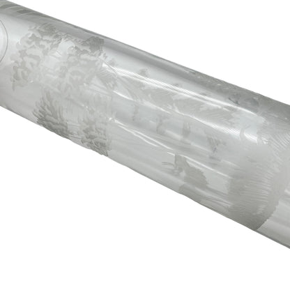 Vase Mid Century Wald Bäume Hirsch Dekor Schliff transparent 60er 70er Glas