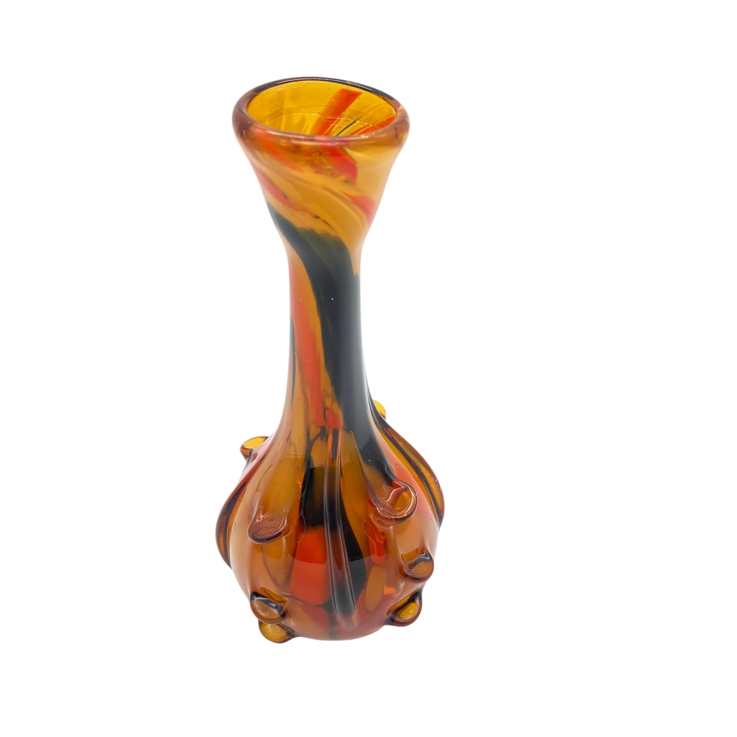Vase Glas 60er 70er braun bunt Vintage
