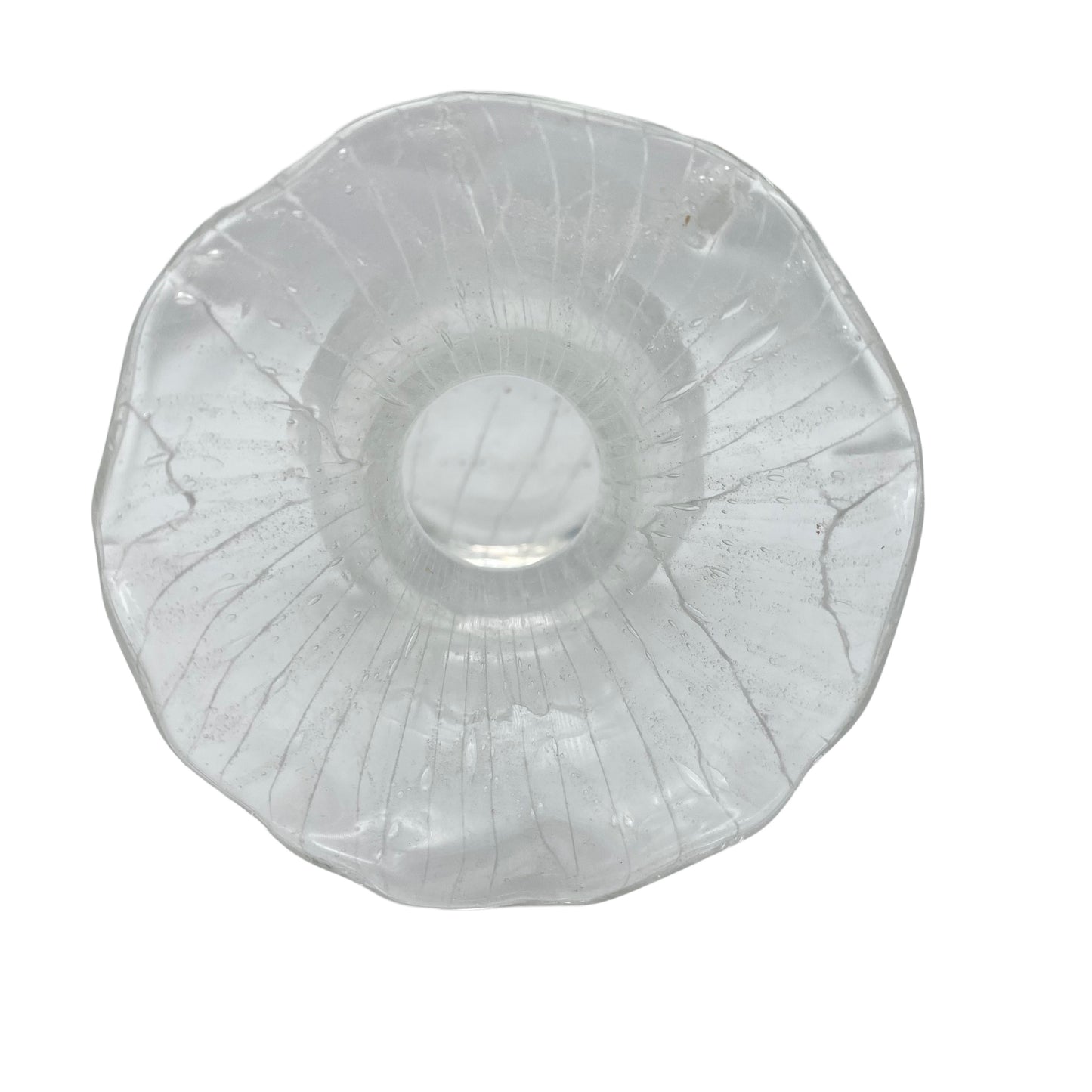 Vase Glas weißlich transparent 70er Jahre Vintage