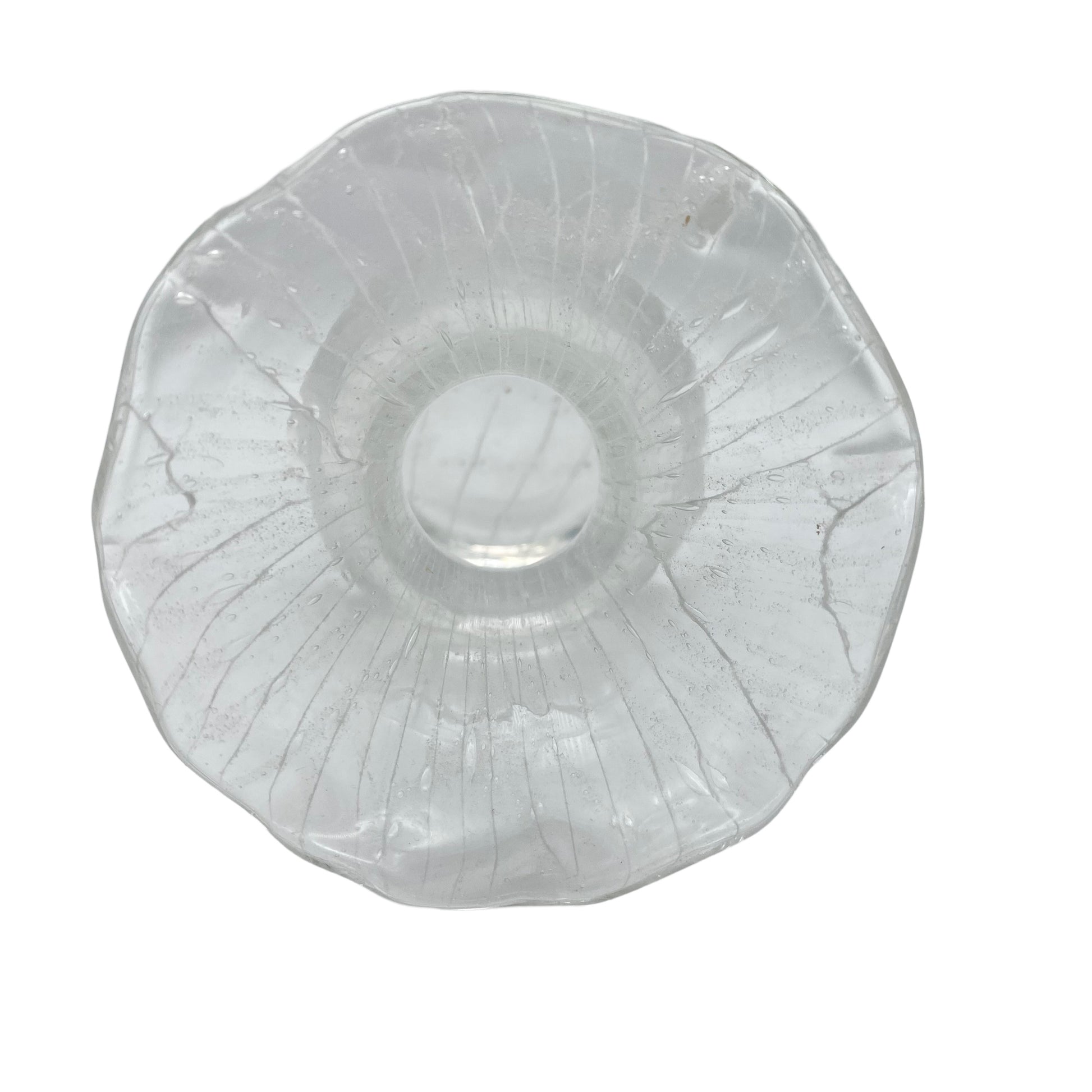 Vase Glas weißlich transparent 70er Jahre Vintage