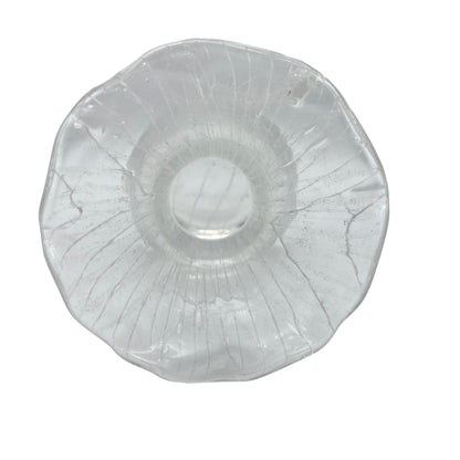 Vase Glas weißlich transparent 70er Jahre Vintage